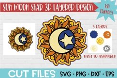 Sun Moon Stars Mandala 3d Layered Paper Craft Product Image 1