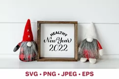 Healthy New Year 2022. Funny pandemic quote. SVG cut file Product Image 2