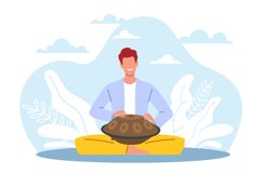 Man plays khang drum, guy is musician with folk musical inst Product Image 1