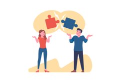 Misunderstanding between people. Man and woman can not under Product Image 1