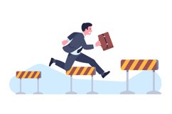 Businessman easily overcomes all difficulties and obstacles. Product Image 1