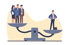 One successful businessman on team outweighs his coworkers. Product Image 1