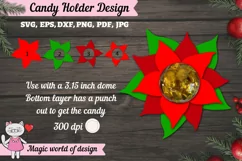 Christmas Poinsettia candy dome svg, Layered Paper Cut Product Image 1
