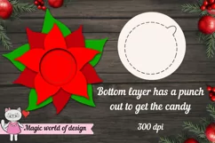 Christmas Poinsettia candy dome svg, Layered Paper Cut Product Image 2