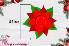 Christmas Poinsettia candy dome svg, Layered Paper Cut Product Image 5