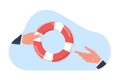 Help and support to drowning. Hand extending lifeline. Givi Product Image 1