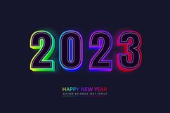 2023 happy new year 3d realistic isolated neon text effect. Product Image 1