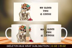 Funny Skeleton Sublimation Mug Wrap, 11 oz &amp;15 oz Product Image 1