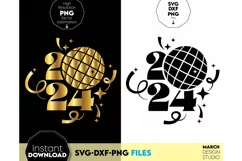New Year disco ball SVG | 2024 SVG | New Year sublimation Product Image 2