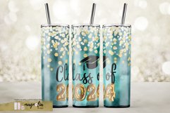 class of 2024 blue graduation tumbler wrap png Product Image 1