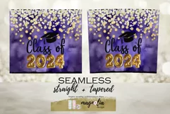 Class of 2024 graduation violet glitter tumbler png Product Image 2
