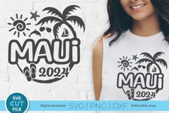 This 2024 Maui Hawaii vacation trip SVG design is perfect for cutting or sublimation and can be used to create stunning tote bags and t-shirts!