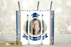 Class of 2024 graduation gold royal blue tumbler wrap Product Image 1