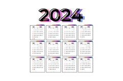 2024 new year modern wall calendar template design Product Image 1