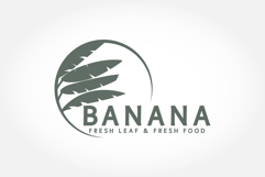 Banana leaf Logo, Tropical Fruit Plant Flat Silhouette Product Image 1