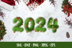 2024 made of fir branches with Christmas balls sublimation Product Image 1