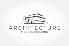 Minimalist Modern Building Line Art Illustration Product Image 1