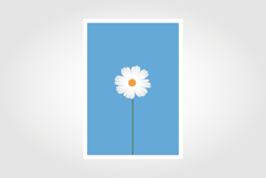 Daisy flower icon isolated on blue background vector Product Image 1