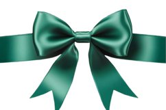 Green bow shiny satin ribbon png Product Image 1