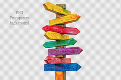 Wooden post with vibrant sign boards Product Image 1