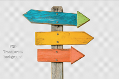 Wooden pole with colored sign boards Product Image 1