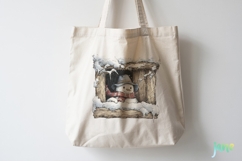 Watercolor Peeking Christmas Snowman Png Product Image 2