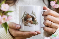 Watercolor Peeking Christmas Snowman Png Product Image 8