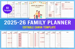 2025-26 Family Planner Canva Product Image 1