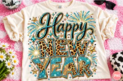 Happy New Year 2027 PNG | Rhinestone Leopard Glam Party Png Product Image 1