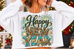Happy New Year 2027 PNG | Rhinestone Leopard Glam Party Png Product Image 2