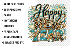 Happy New Year 2027 PNG | Rhinestone Leopard Glam Party Png Product Image 3