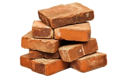 Piece of Cracked Red Brick Wall Png Product Image 1