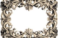 vintage style floral pattern border frame Product Image 1