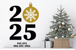 2025 numbers with Christmas ball SVG. New Year shirt design Product Image 1