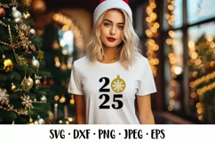 2025 numbers with Christmas ball SVG. New Year shirt design Product Image 2