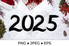 2025 hand lettered numbers sublimation New Year sign Product Image 1
