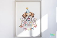 Cute Puppy Happy Birthday Clipart Product Image 2