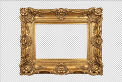 Gold Border Picture Frame PNG Product Image 1