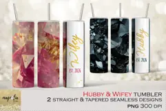 Hubby and Wifey Wedding Est.2026 Tumbler Sublimation Product Image 1