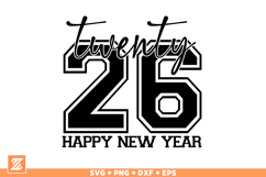 Happy new year 2026 Glitter SVG Cut file, Hello 2026 SVG Product Image 2