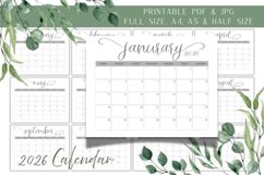 2026 Calendar Printable |12 Month Planner Product Image 1