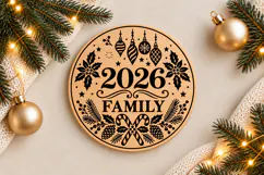 2026 Family Christmas Ornament Laser Cut SVG Product Image 1