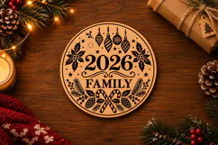 2026 Family Christmas Ornament Laser Cut SVG Product Image 2