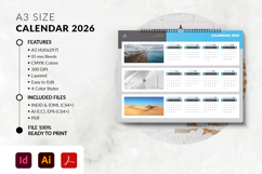 2026 landscape calendar printable horizontal layout