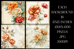 Vintage Floral Background, Floral Scrapbook Backgrounds, s6 Product Image 2
