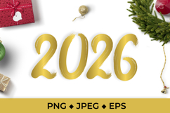 2026 hand lettered numbers sublimation New Year shirt design Product Image 1