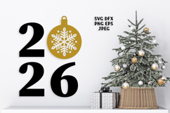 2026 numbers with Christmas ball SVG. New Year shirt design Product Image 1