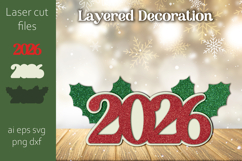 2026 New year decoration, 3d laser cut, Christmas svg Product Image 1