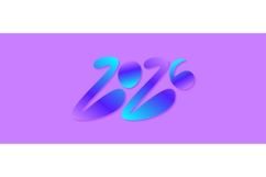Cute and Unique 2026 Typography in Colorful Gradient Style Product Image 1