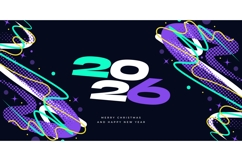 Happy New Year 2026 Typography with Colorful Design Style Product Image 1